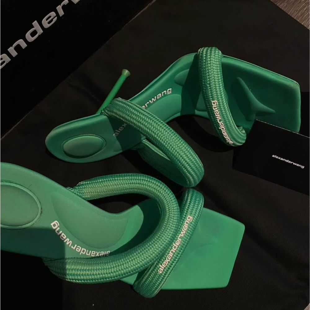 Alexander Wang Emerald Green Heeled Sandals - Picture 1 of 5